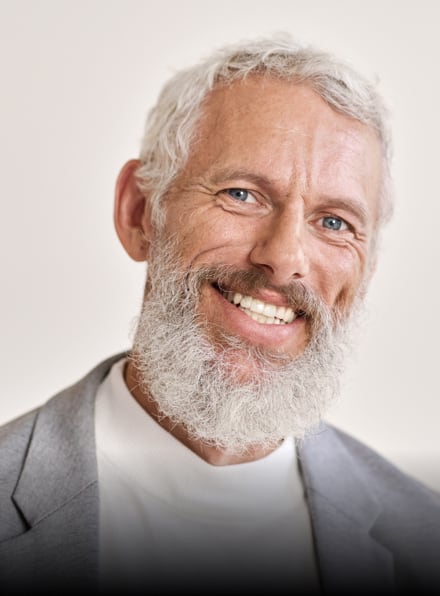 Smiling patient with a bright, whitened smile